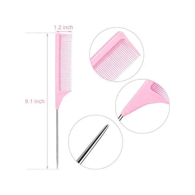 Metal Tail Comb Pink