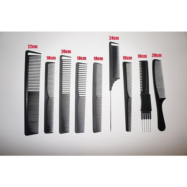 Carbon Comb Kit 9 Pc Black